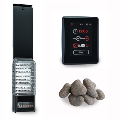Saunum AIR 7 6.4kW WiFi Smart Sauna Heater - Stainless Steel