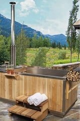 Dundalk Starlight 2 Person Cedar Wood Fired Hot Tub with Heater