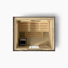 3-Person Outdoor Sauna | Kohler C2 Outdoor Sauna Kit, Weathered Grey Spruce