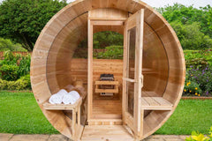 Dundalk 4-Person Barrel Sauna - Eastern White Cedar | Tranquility MP