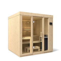 5-person Indoor Sauna | Kohler C1 Indoor Sauna Kit, Scandinavian Spruce