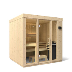 5-person Indoor Sauna | Kohler C1 Indoor Sauna Kit, Scandinavian Spruce