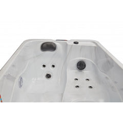 Luxury Spas cashmere hot tub for two, featuring a spacious design with soft curves and modern finish.