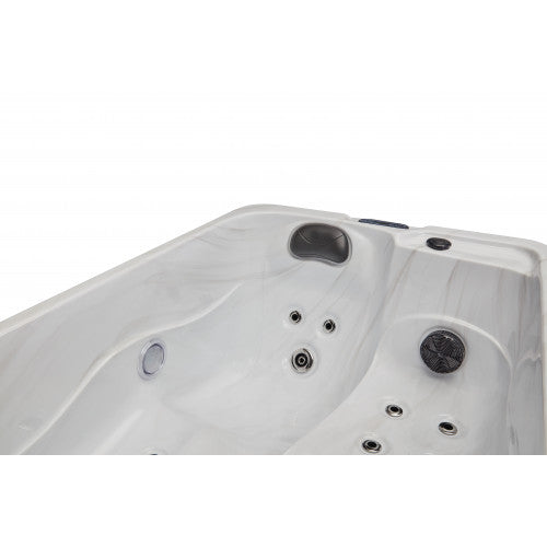 Luxury Spas cashmere hot tub for two with sleek design and soft cushioned seating