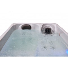Luxury Spas cashmere hot tub for two with sleek design and soft, inviting surface