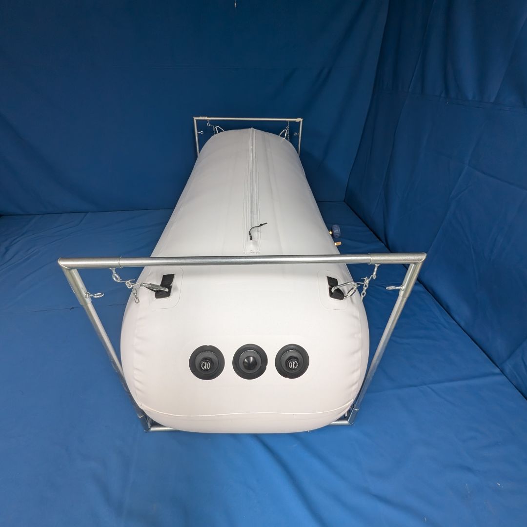 Newtowne Hyperbarics Portable Mild Military Hyperbaric Chamber A4-34 in durable fabric with dual zippers