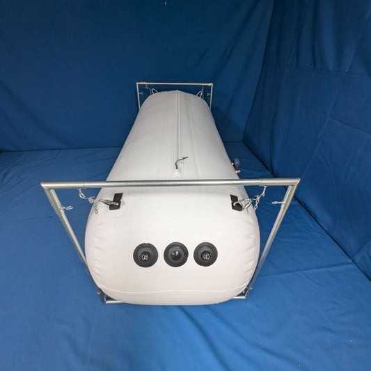 Newtowne Hyperbarics Portable Mild Military Hyperbaric Chamber A4-34 in durable fabric with dual zippers