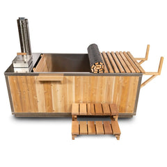 Dundalk Starlight 2 Person Cedar Wood Fired Hot Tub with Heater