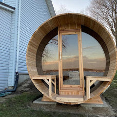 Dundalk 4-Person Barrel Sauna - Eastern White Cedar | Tranquility MP