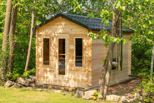Dundalk Georgian 6-Person Cedar Cabin Sauna with Changeroom & Metal Roof