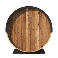 SaunaLife EE8G 6-person outdoor barrel sauna made of thermo-spruce with a 7-foot diameter