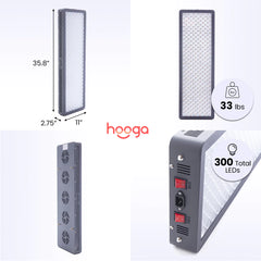 Hooga HG1500 Red Light Therapy Panel, Full Body 660nm and 850nm Device