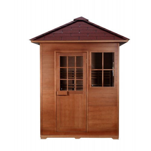 SunRay Freeport 3-Person Canadian Hemlock Outdoor Sauna with Harvia Heater