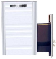 Harvia Pro Series 36 Duo wood-burning sauna heater with dual stone compartment, 31kW, in sleek black design