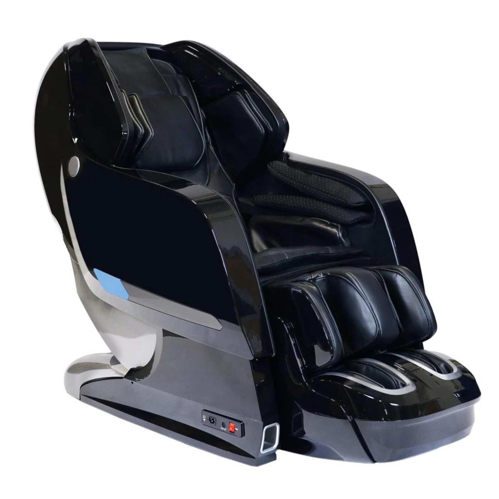 Kyota Yosei M868 4D massage chair in black, featuring sleek design and adjustable settings for full-body relaxation.