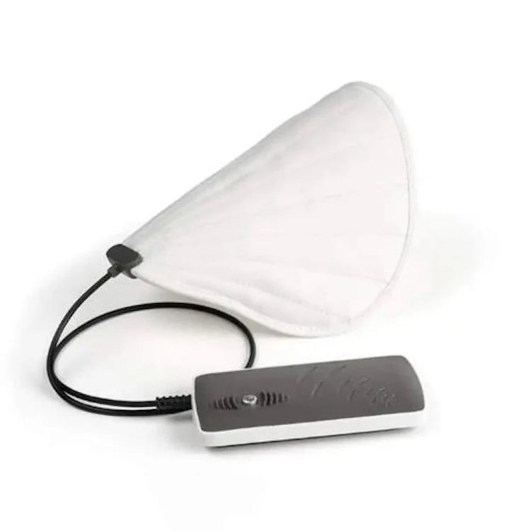 Black OMI PEMF therapy mask with adjustable straps for soothing electromagnetic pulse treatment