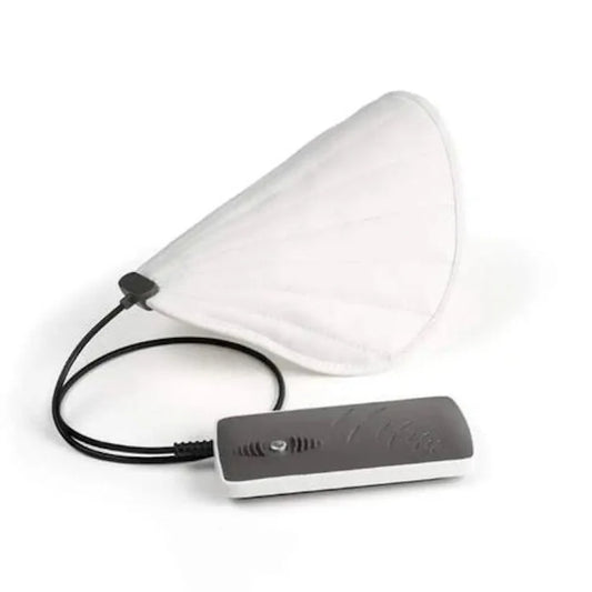 Black OMI PEMF therapy mask with adjustable straps for soothing electromagnetic pulse treatment