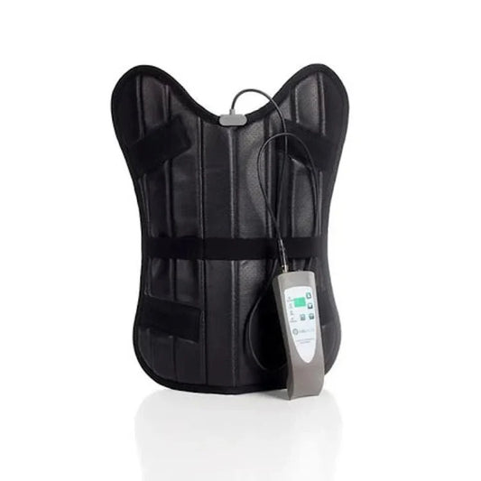 OMI Equine PEMF front leg wrap for horses with adjustable straps and breathable material in black