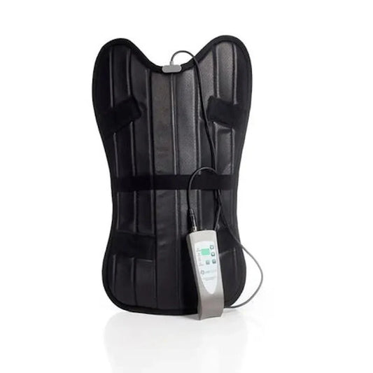 OMI Equine PEMF rear leg wrap for horses with adjustable straps in black fabric