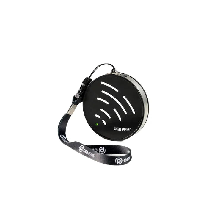 Portable OMI PEMF Medallion device with sleek design for localized PEMF therapy