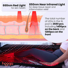 Hooga Red Light Therapy Full Body Pod XL | Full Body Red & Near Infrared Light Therapy | Biohacker Direct