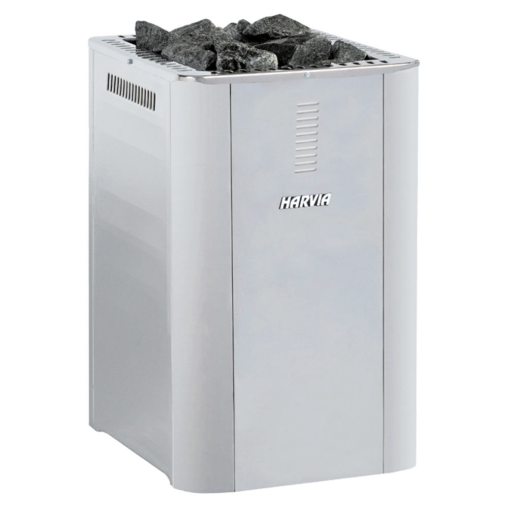 Harvia Pro Series 36 Duo wood-burning sauna heater, black, 31kW, dual stove design for efficient heating.