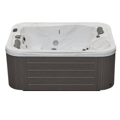 Luxury Spas Casey 3-person hot tub with a soothing jet system and sleek gray acrylic finish