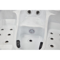 Luxury Spas Largo 3-person hot tub in sleek gray finish with built-in jets and comfortable seating