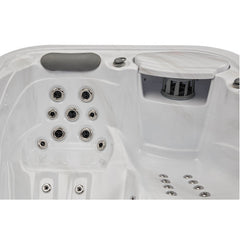 Luxury Spas Casey 3 Person Hot Tub with built-in jets and sleek design in a modern gray finish