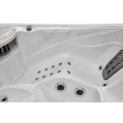 Luxury Spas Casey 3-person hot tub with a sleek design and built-in jets, ideal for relaxation and wellness.
