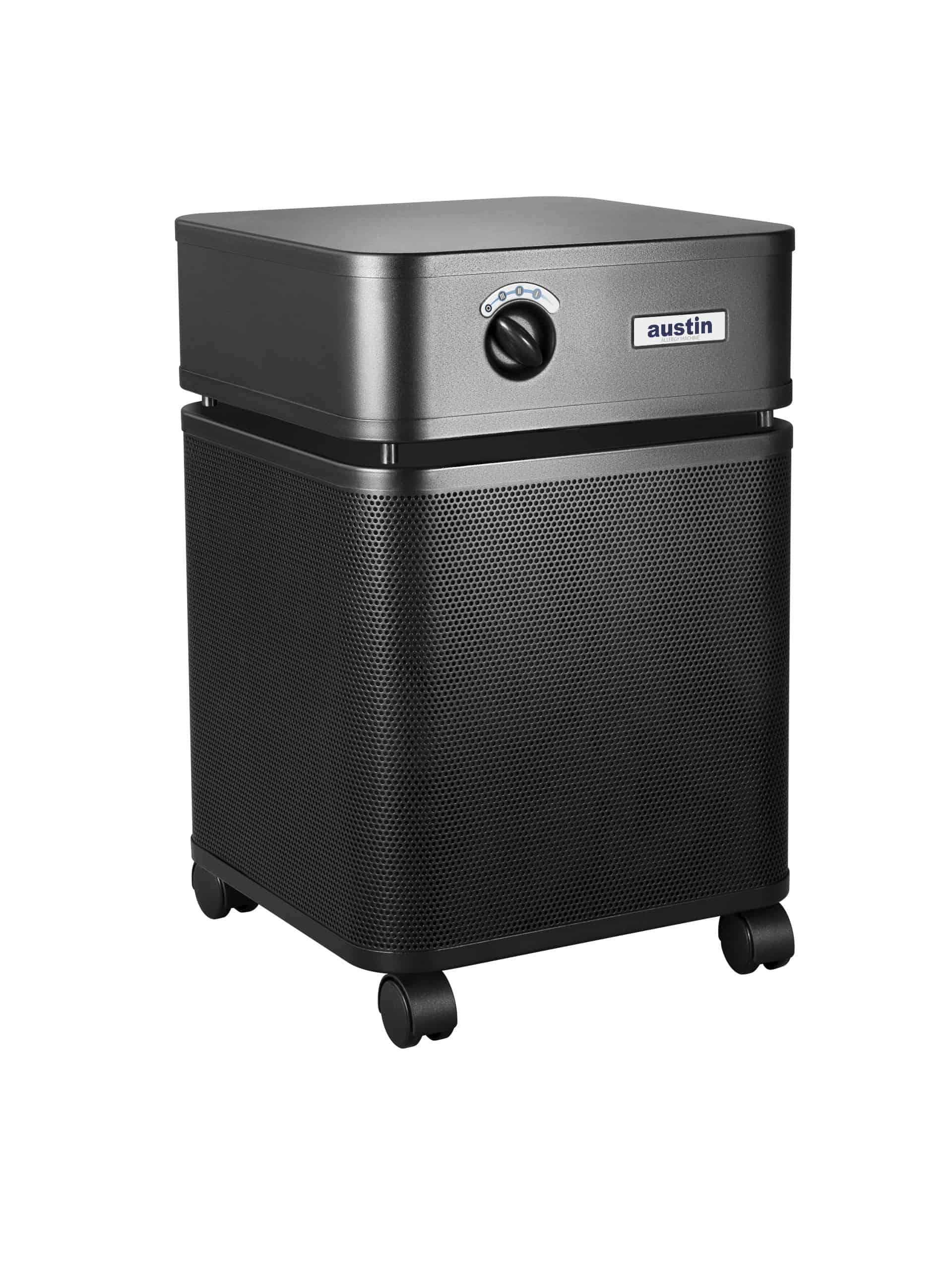 Austin Air Allergy Machine air purifier in sandstone color with front grille and control knobs