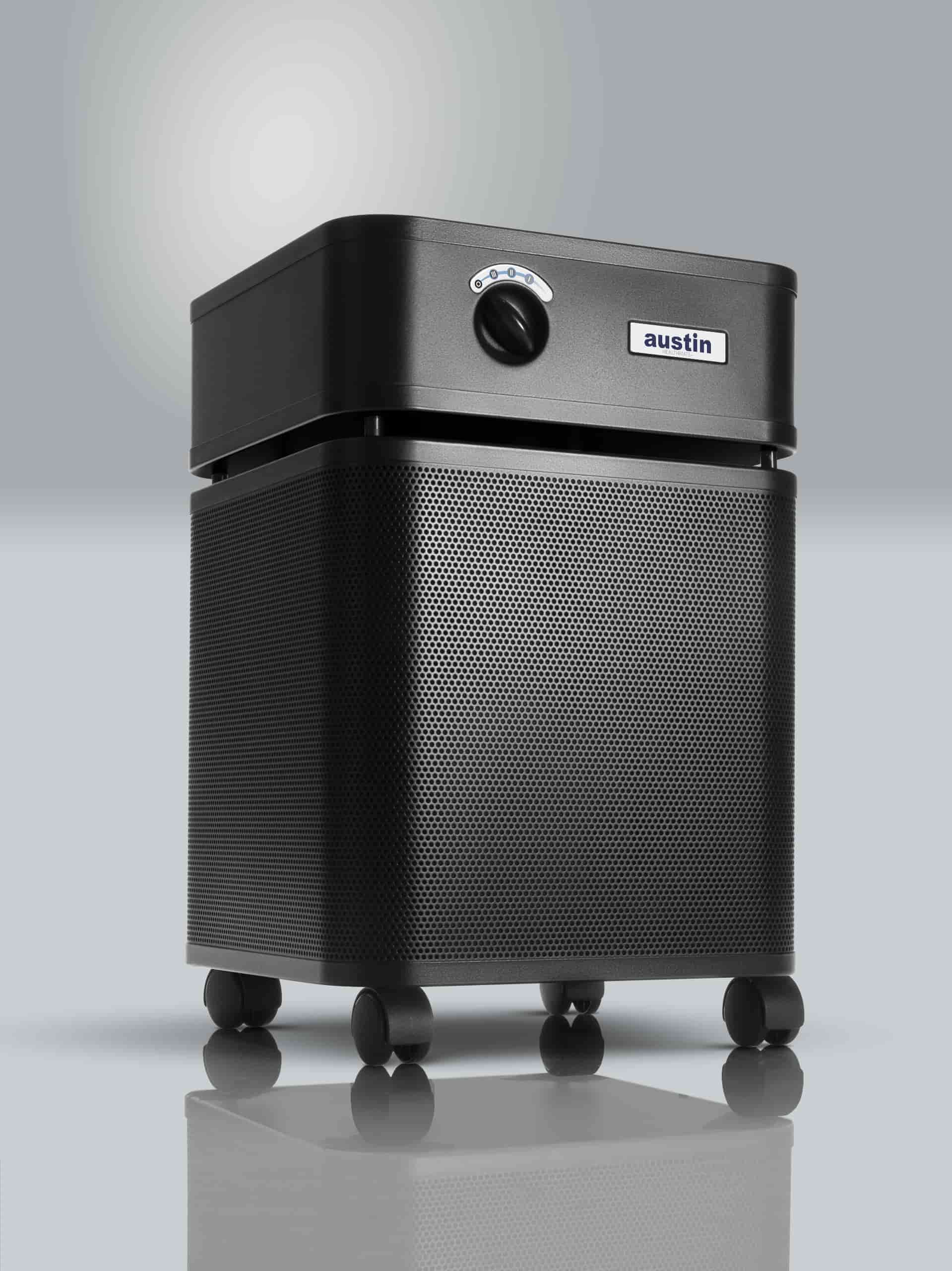 Sandstone Austin Air HealthMate Plus air purifier with a sleek design and top air filtration features