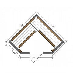 SunRay Bristol Bay 4-Person Corner Cedar Infrared Sauna - Carbon Heaters