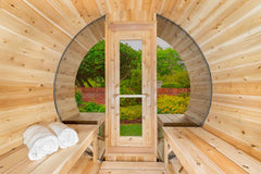 Dundalk 4-Person Barrel Sauna - Eastern White Cedar | Tranquility MP