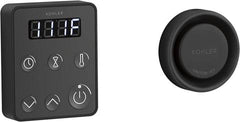 Kohler K-5557 black digital control panel with temperature display and push-button interface.