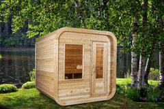Dundalk Luna 4-Person Cedar Barrel Sauna Kit - Canadian Made