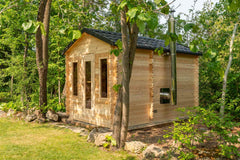 Dundalk Georgian 6-Person Cedar Cabin Sauna with Changeroom & Metal Roof