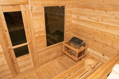 Dundalk Luna 4-Person Cedar Barrel Sauna Kit - Canadian Made