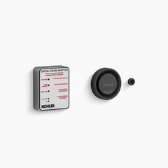 Kohler K-5548-K1 digital steam adapter in matte black with user instructions and mounting hardware.