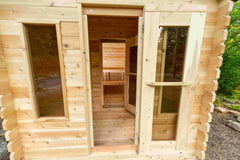 Dundalk Georgian 6-Person Cedar Cabin Sauna with Changeroom & Metal Roof
