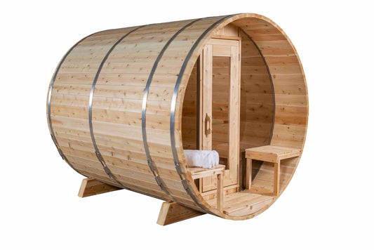 Dundalk 4-Person Barrel Sauna - Eastern White Cedar Canadian Timber