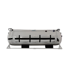 White hyperbaric chamber with adjustable straps and control panel, 26" by Summit To Sea.