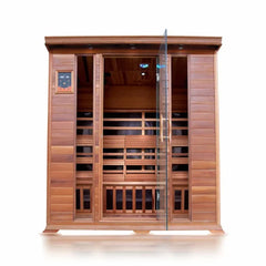 SunRay Sequoia Premium 4-Person Cedar Infrared Sauna - 10 Heaters