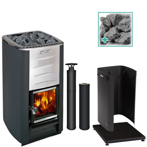 Harvia M3 16kW Wood-Burning Stove Package