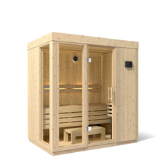 3-person Indoor Sauna | Kohler C1 Indoor Sauna Kit, Scandinavian Spruce