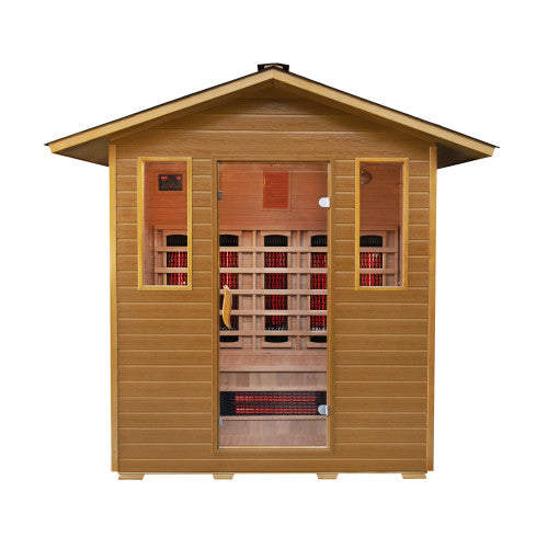 SunRay Cayenne 4-Person Outdoor Infrared Sauna with Ceramic Heaters