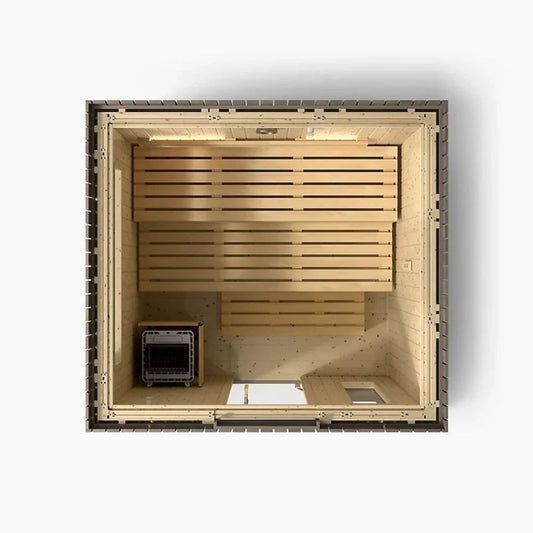 5-Person Outdoor Sauna | Kohler C2 Outdoor Sauna Kit, Weathered Grey Spruce
