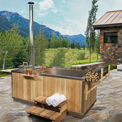 Dundalk Starlight 2 Person Cedar Wood Fired Hot Tub with Heater