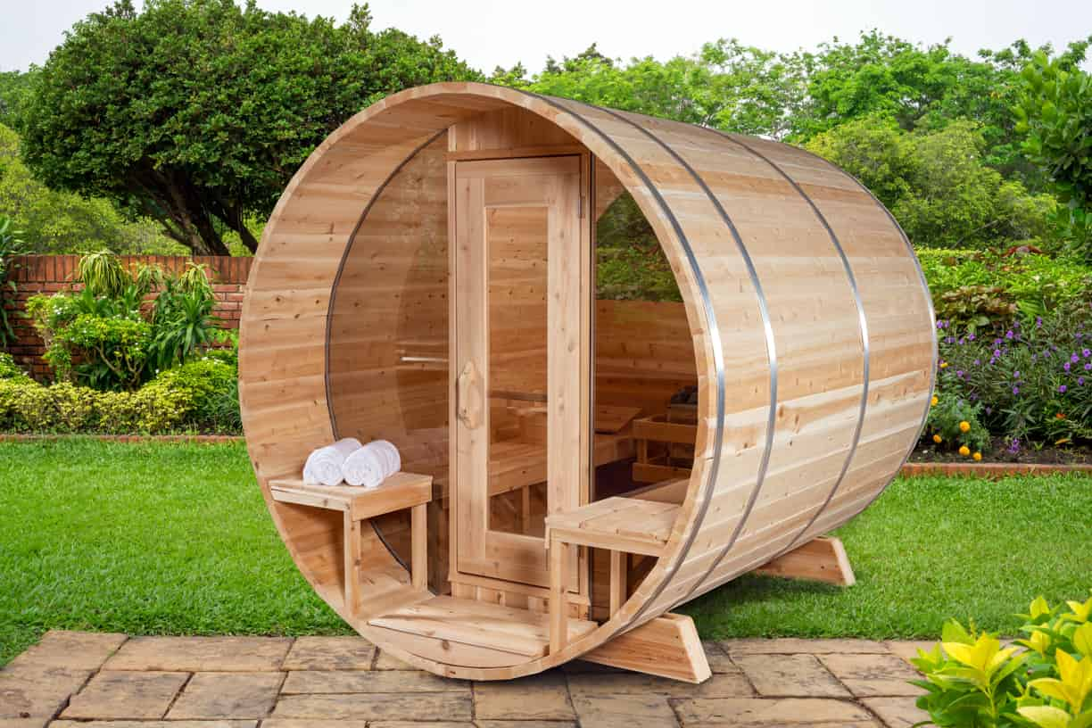 Dundalk Leisurecraft Canadian Timber Serenity MP 4-Person Barrel Sauna (CTC2245MP)