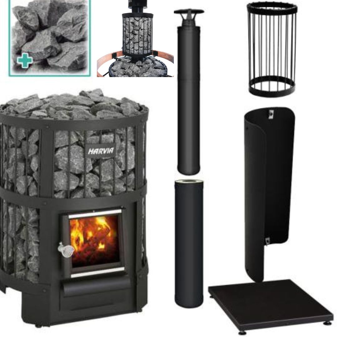 Harvia Legend 150 Wood-Burning Sauna Stove Deluxe Package 16kW